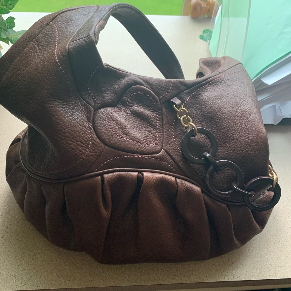 Juicy couture brown leather satchel